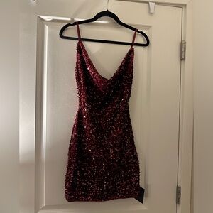 NWT Burgundy Sequin Mini Dress